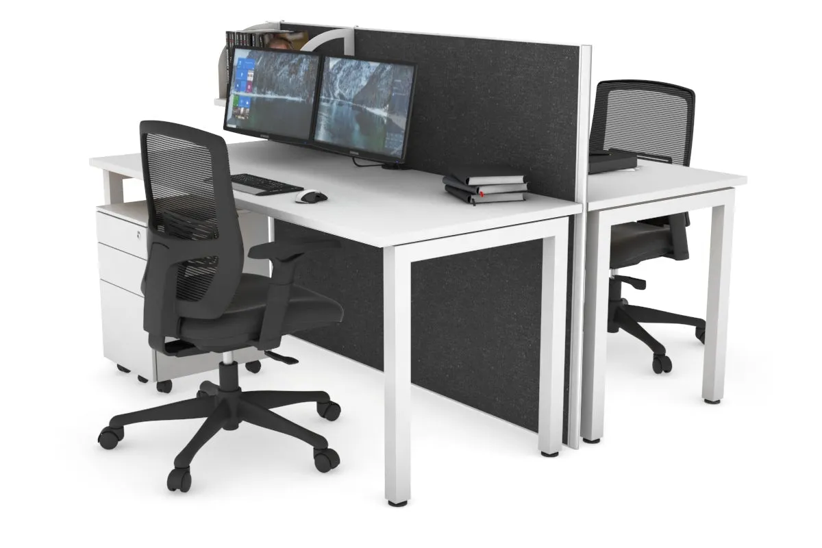 Horizon Quadro 2 Person Bench Square Legs Office Workstation [1600L x 700W]