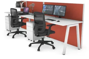 Horizon Quadro 2 Person Run A Legs Office Workstation [1400L x 700W]
