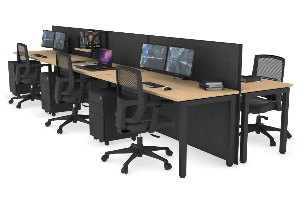 Horizon Quadro 6p Bench Square Legs Office Workstation [1800L x 700W]