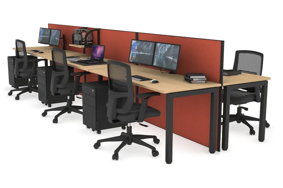 Horizon Quadro 6p Bench Square Legs Office Workstation [1800L x 700W]