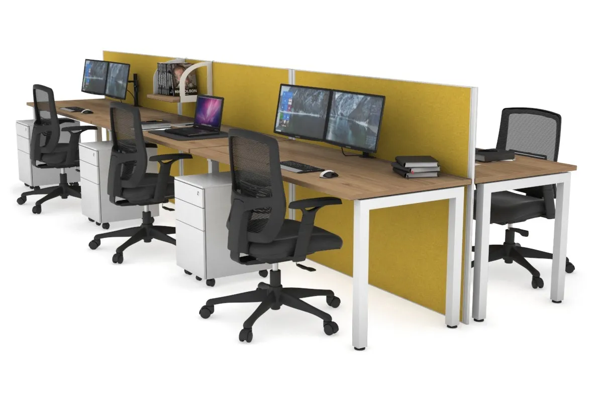Horizon Quadro 6p Bench Square Legs Office Workstation [1800L x 700W]