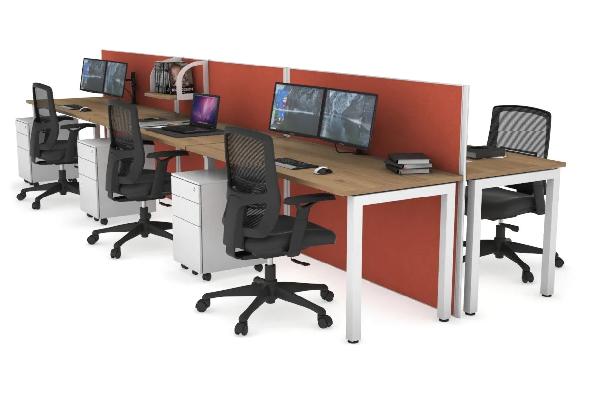 Horizon Quadro 6p Bench Square Legs Office Workstation [1800L x 700W]