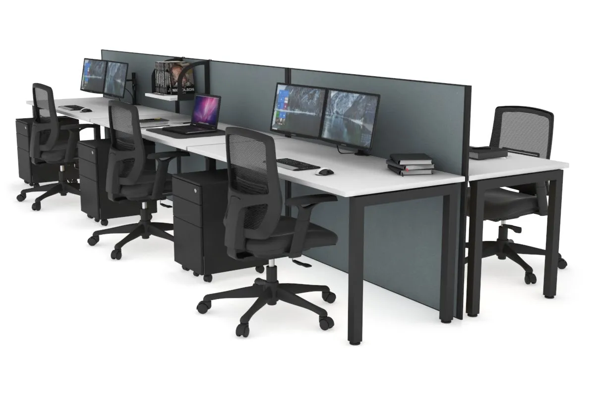 Horizon Quadro 6p Bench Square Legs Office Workstation [1800L x 700W]