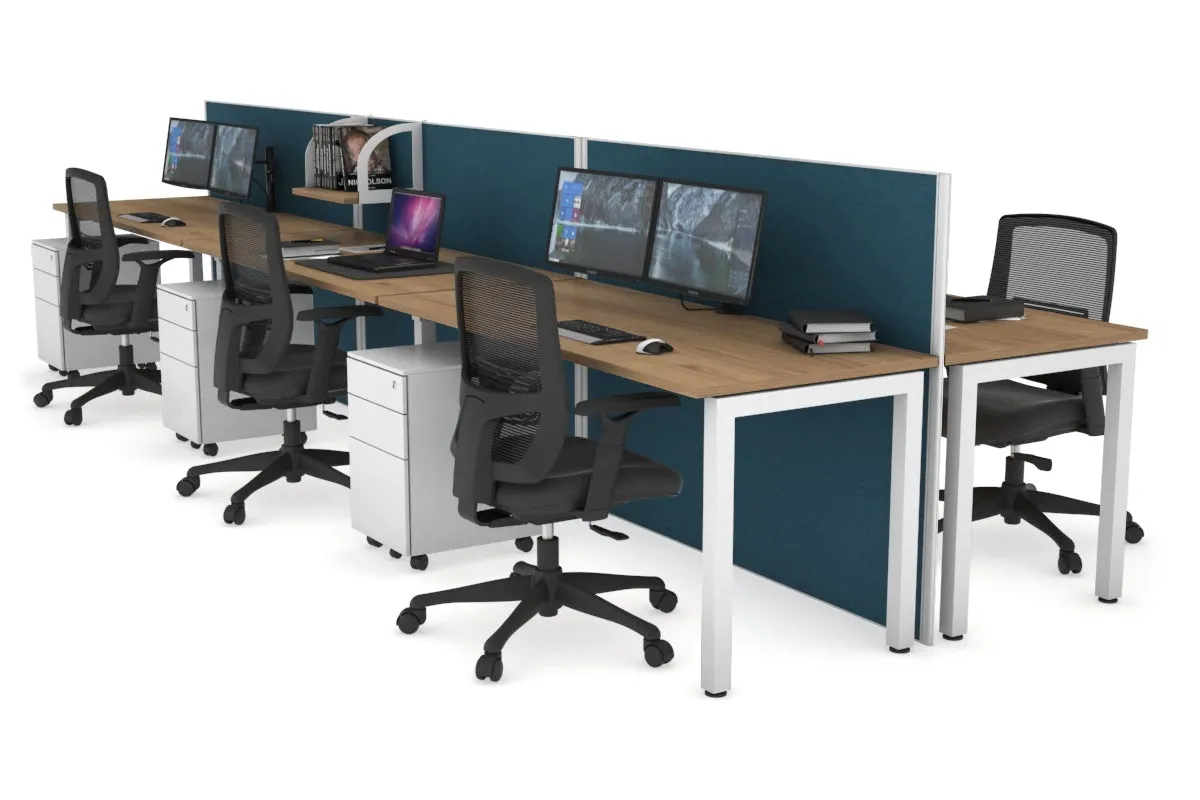 Horizon Quadro 6p Bench Square Legs Office Workstation [1800L x 700W]