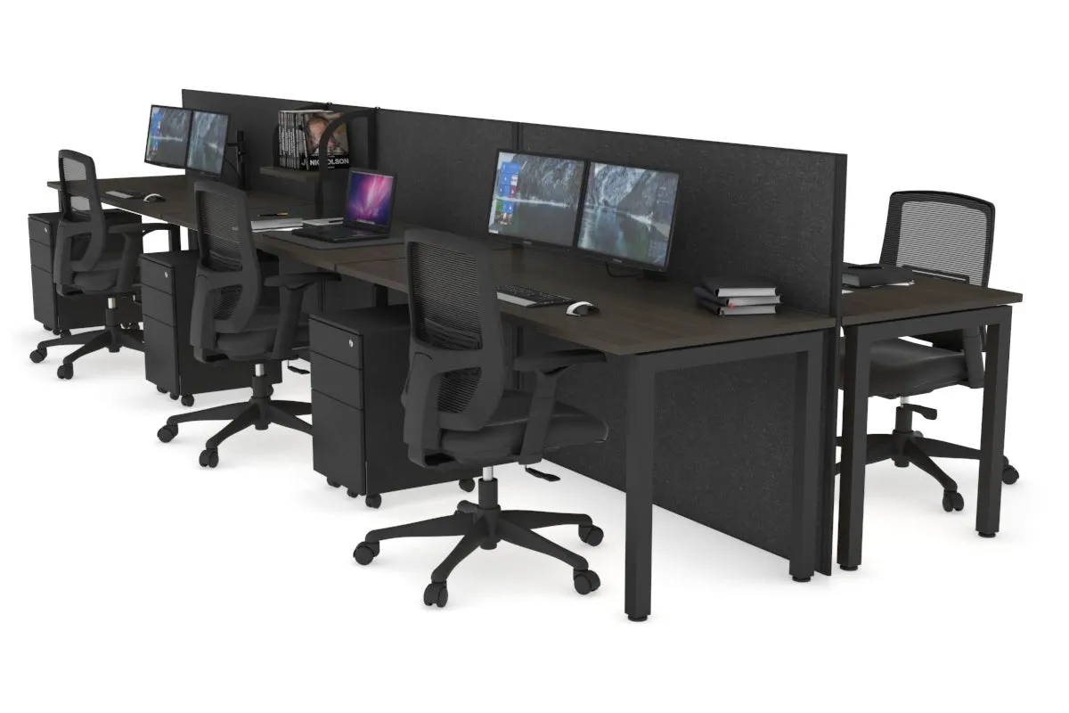 Horizon Quadro 6p Bench Square Legs Office Workstation [1800L x 700W]