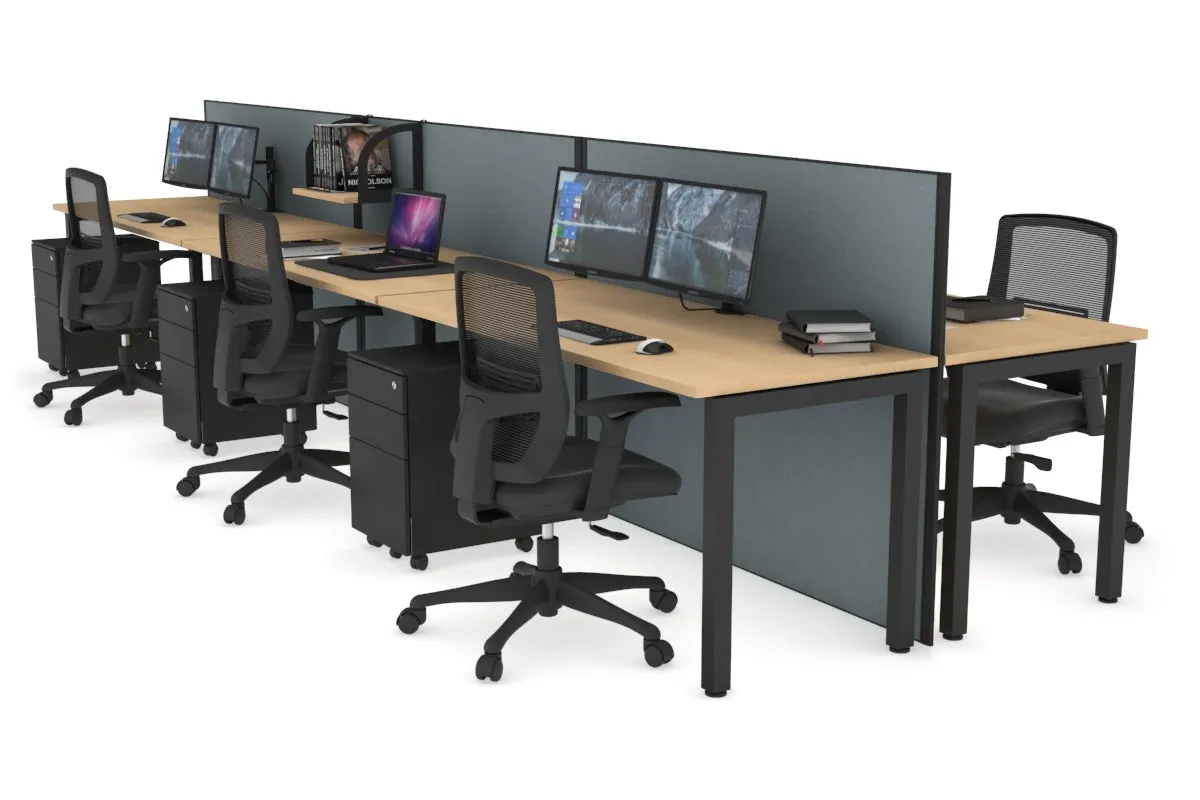 Horizon Quadro 6p Bench Square Legs Office Workstation [1800L x 700W]