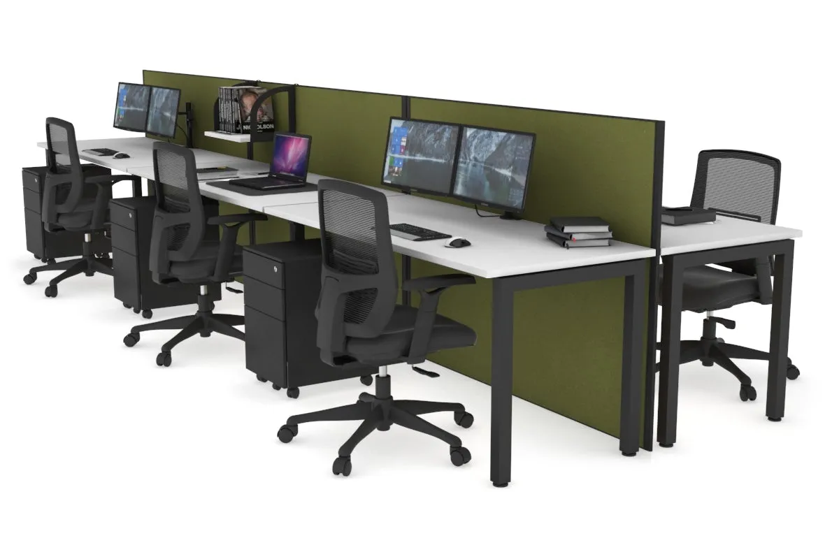 Horizon Quadro 6p Bench Square Legs Office Workstation [1800L x 700W]