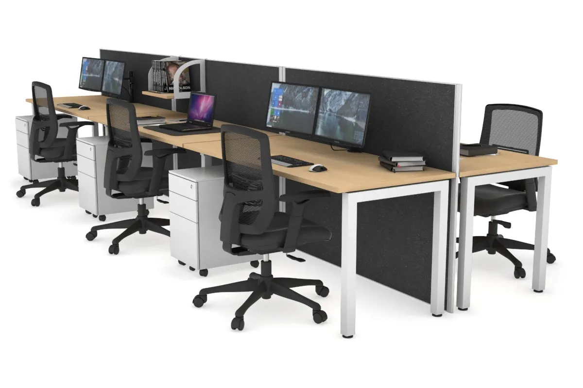 Horizon Quadro 6p Bench Square Legs Office Workstation [1800L x 700W]