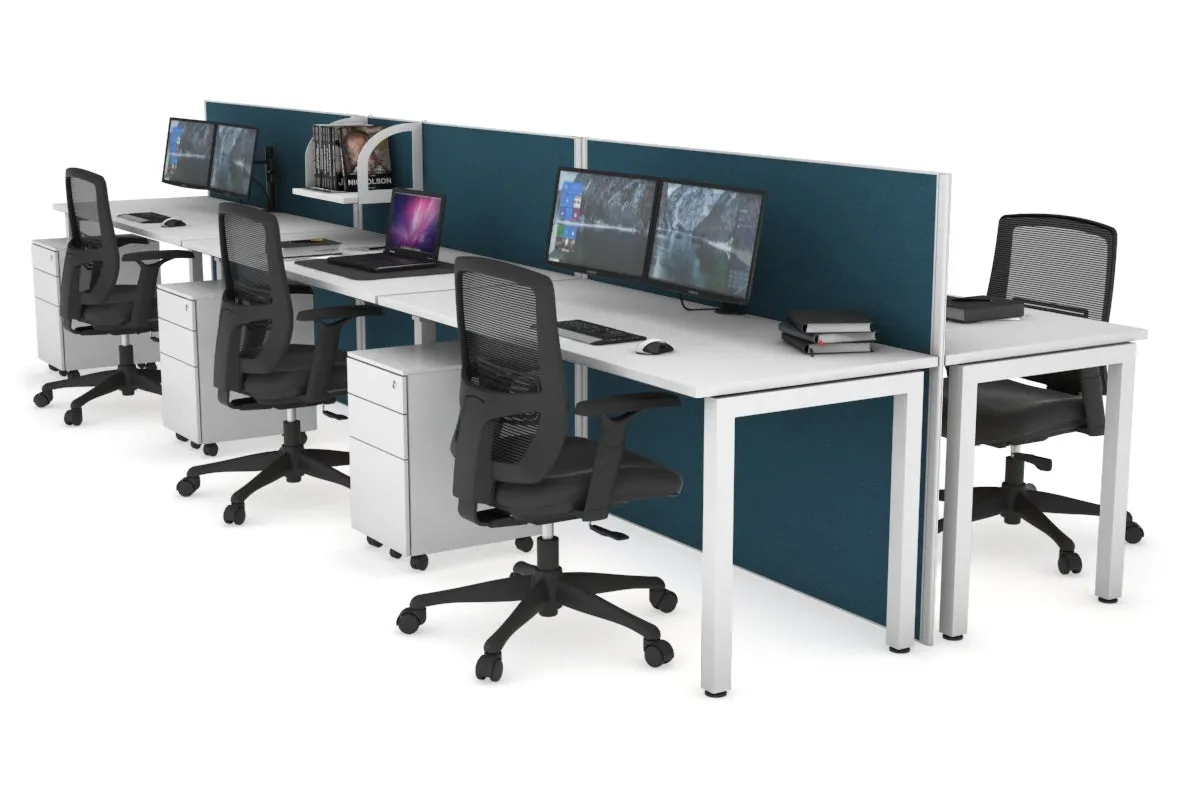Horizon Quadro 6p Bench Square Legs Office Workstation [1800L x 700W]