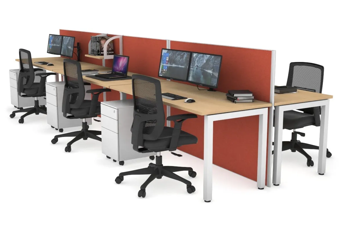 Horizon Quadro 6p Bench Square Legs Office Workstation [1800L x 700W]
