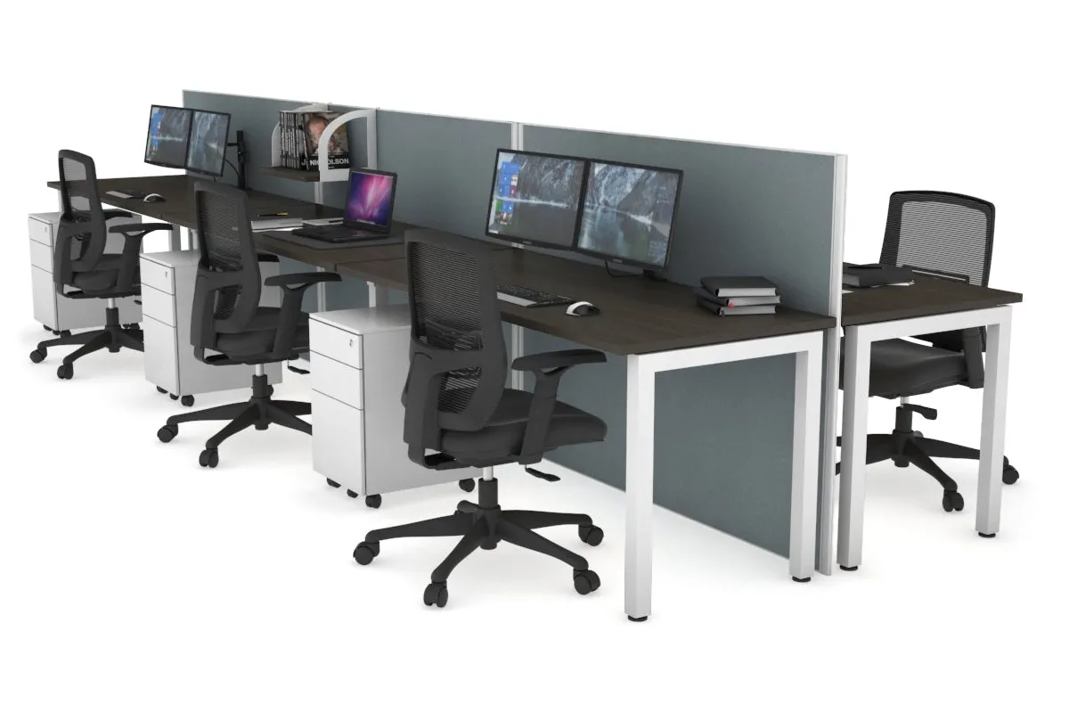 Horizon Quadro 6p Bench Square Legs Office Workstation [1800L x 700W]