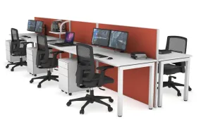 Horizon Quadro 6p Bench Square Legs Office Workstation [1800L x 700W]
