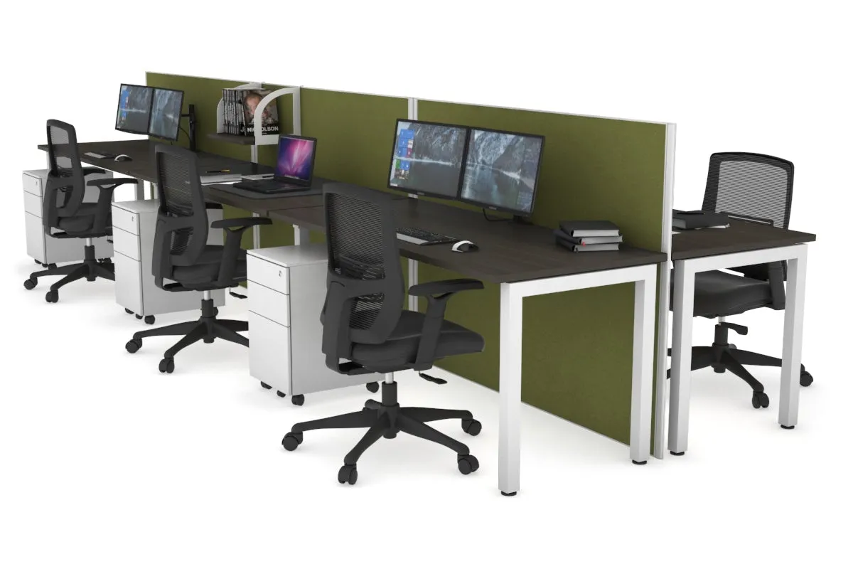 Horizon Quadro 6p Bench Square Legs Office Workstation [1800L x 700W]