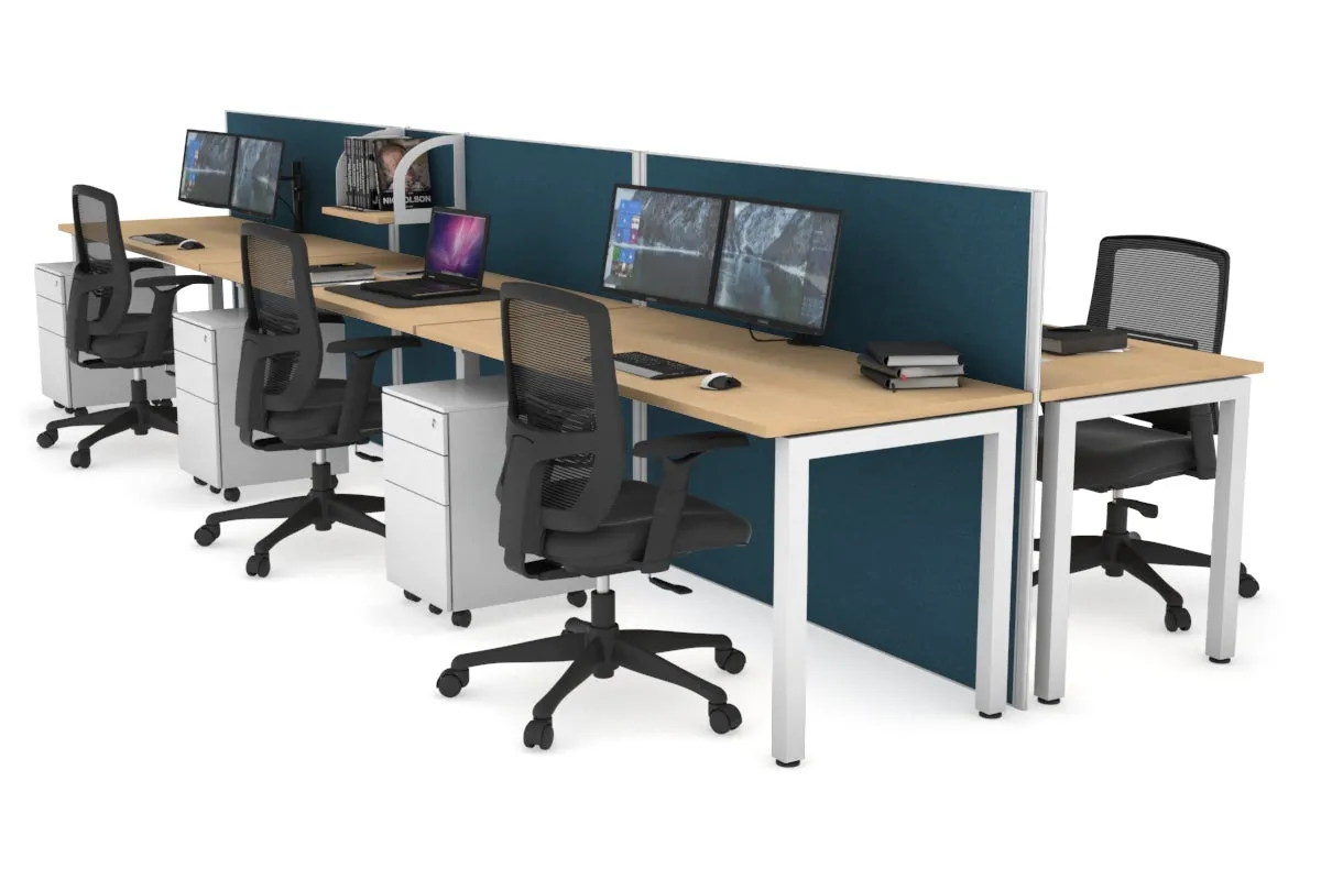 Horizon Quadro 6p Bench Square Legs Office Workstation [1800L x 700W]