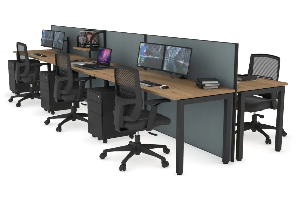 Horizon Quadro 6p Bench Square Legs Office Workstation [1800L x 700W]