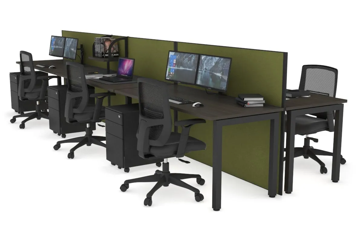 Horizon Quadro 6p Bench Square Legs Office Workstation [1800L x 700W]
