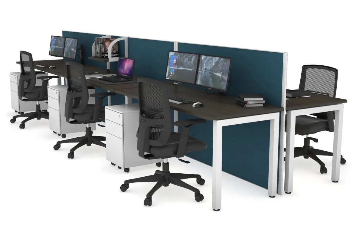 Horizon Quadro 6p Bench Square Legs Office Workstation [1800L x 700W]