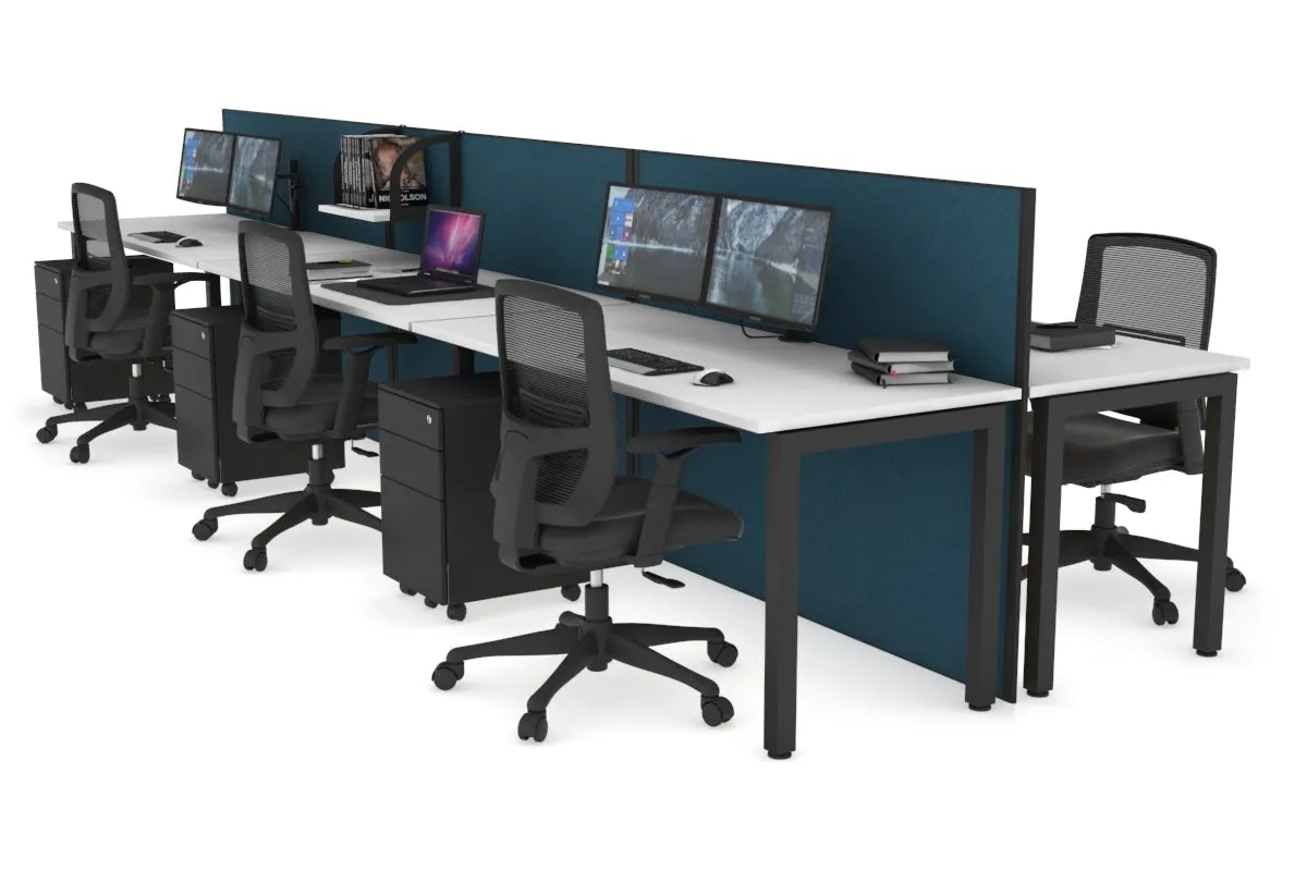 Horizon Quadro 6p Bench Square Legs Office Workstation [1800L x 700W]