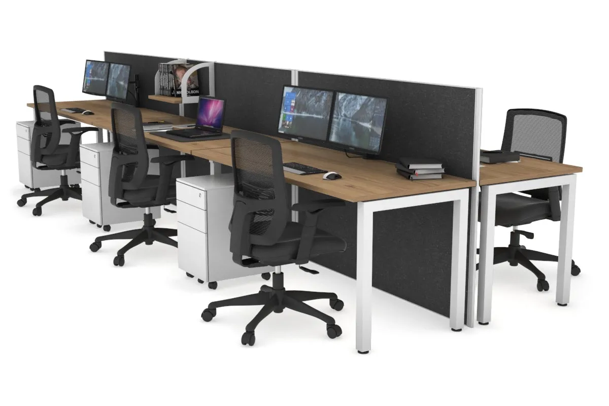 Horizon Quadro 6p Bench Square Legs Office Workstation [1800L x 700W]