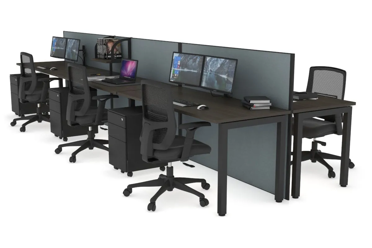Horizon Quadro 6p Bench Square Legs Office Workstation [1800L x 700W]