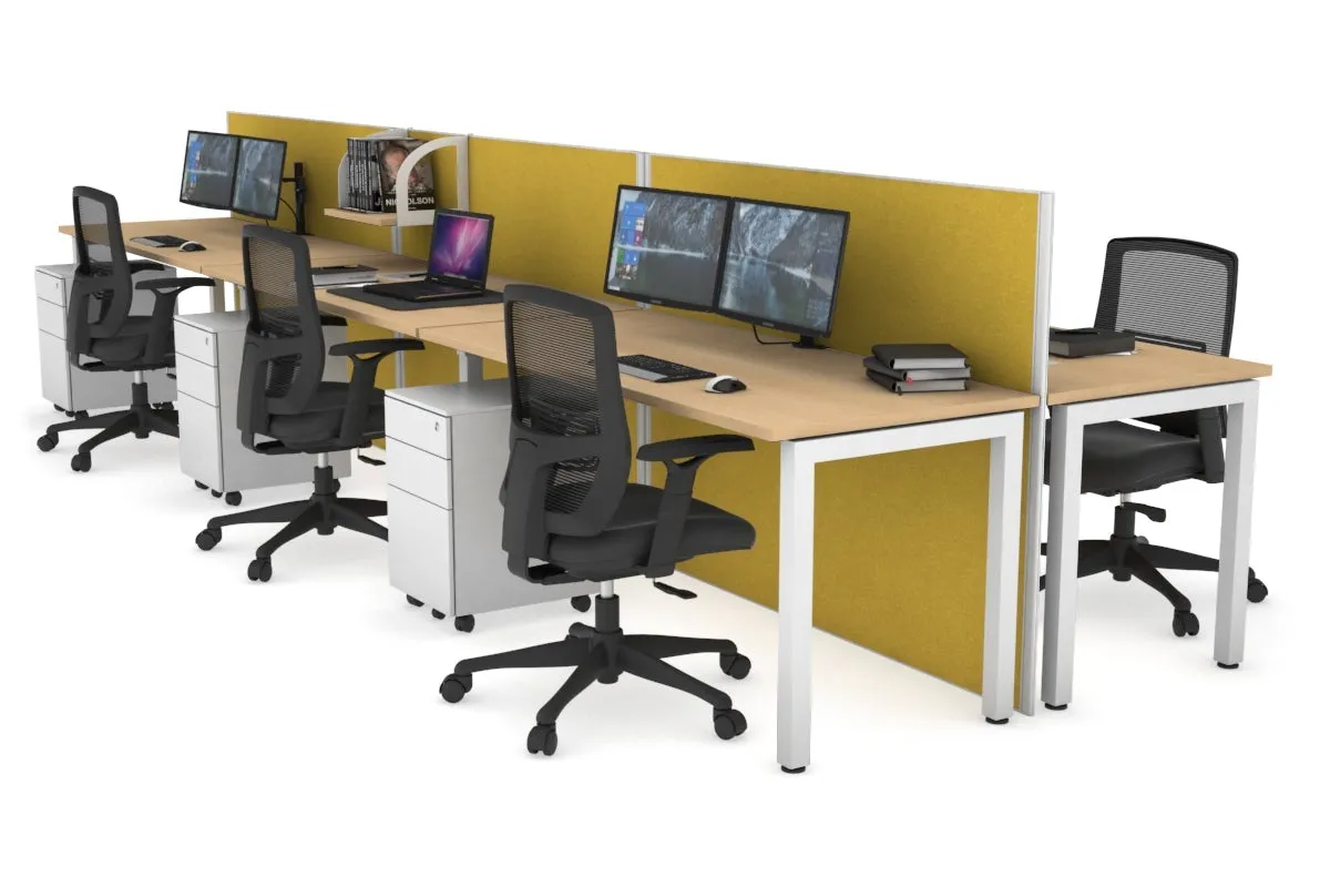 Horizon Quadro 6p Bench Square Legs Office Workstation [1800L x 700W]