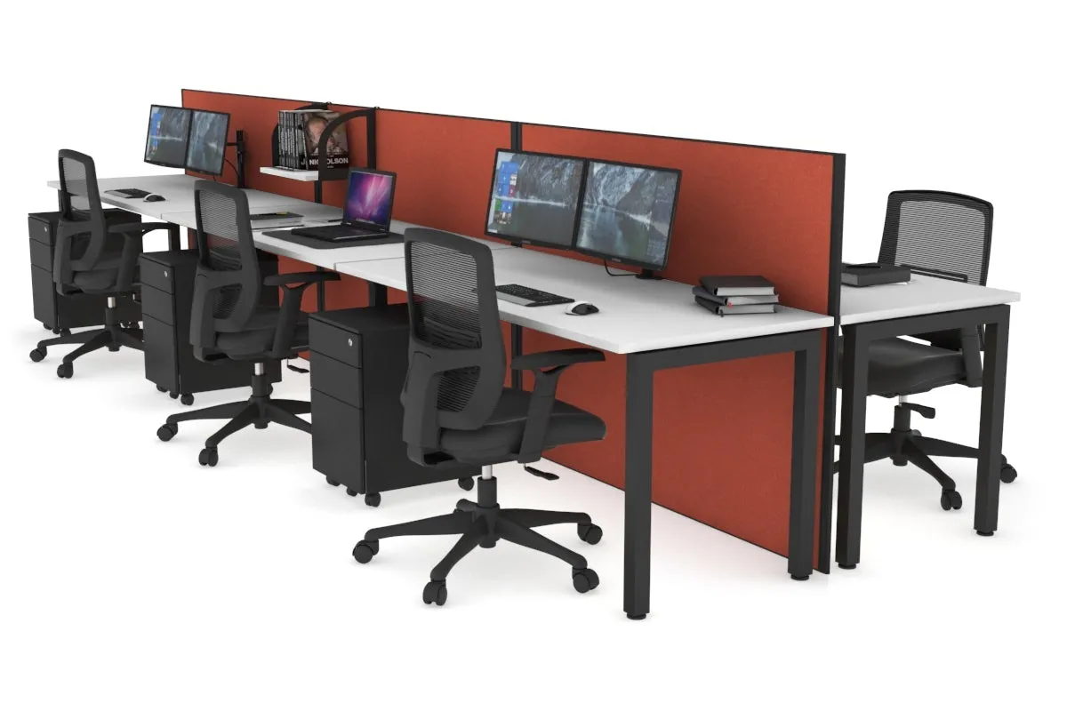 Horizon Quadro 6p Bench Square Legs Office Workstation [1800L x 700W]