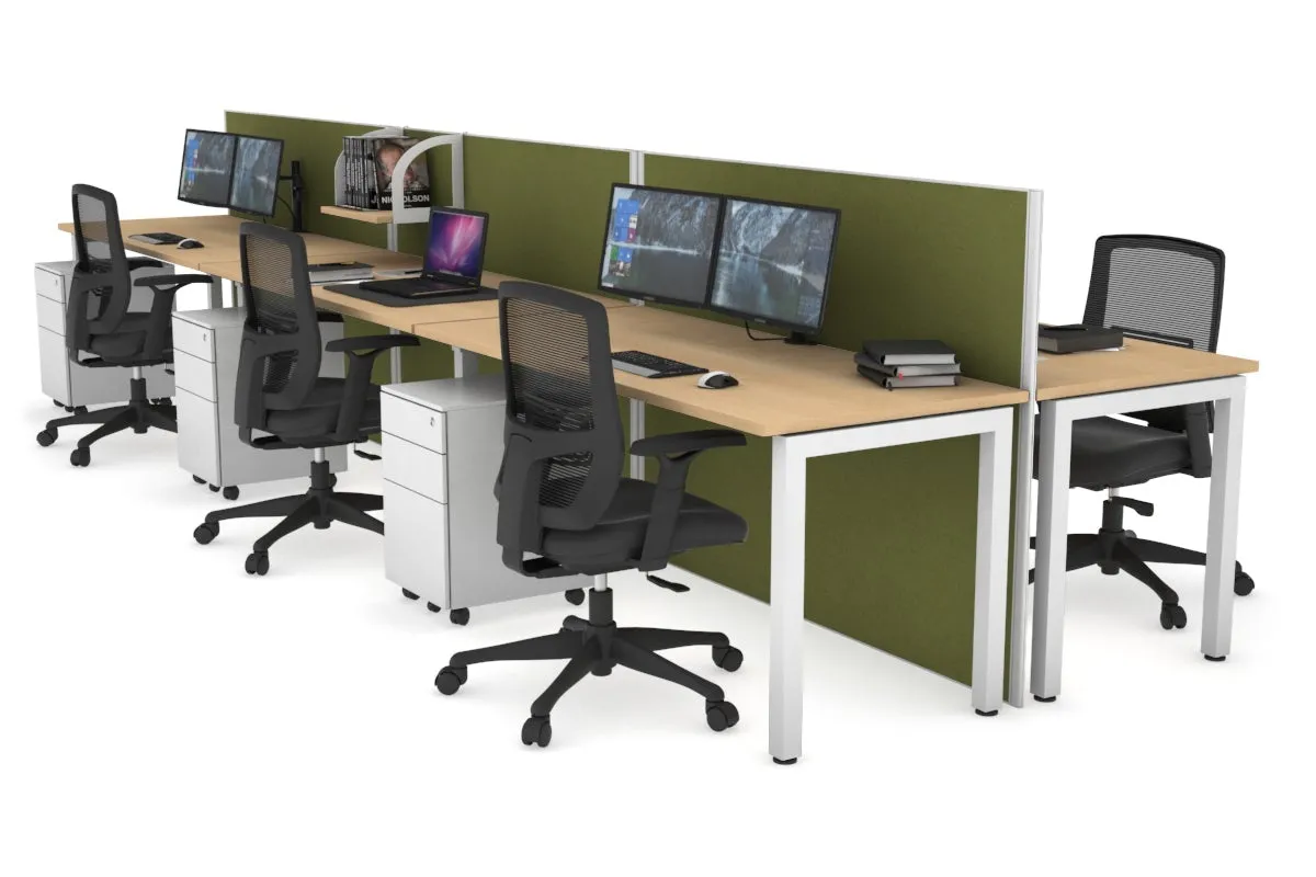 Horizon Quadro 6p Bench Square Legs Office Workstation [1800L x 700W]
