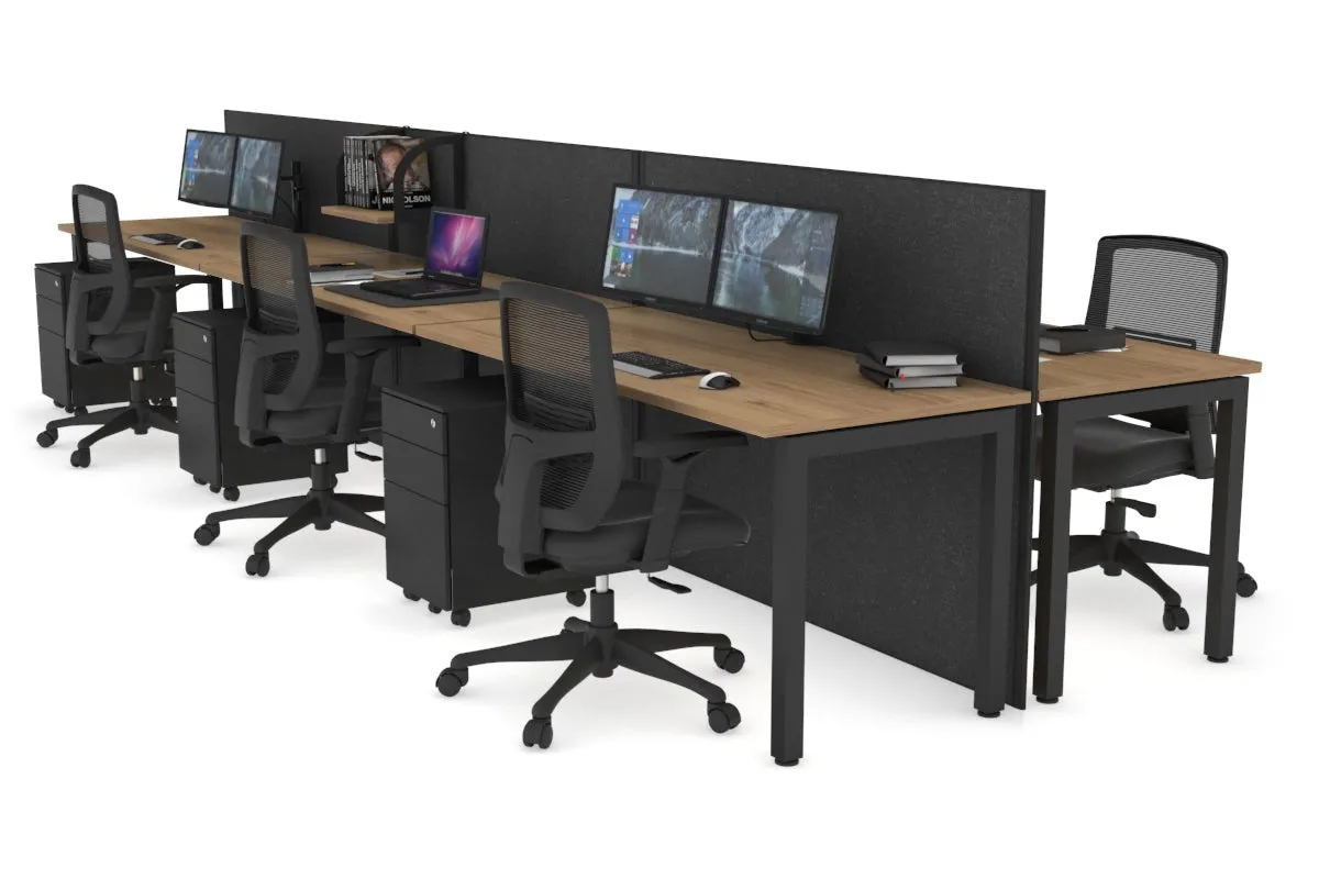 Horizon Quadro 6p Bench Square Legs Office Workstation [1800L x 700W]