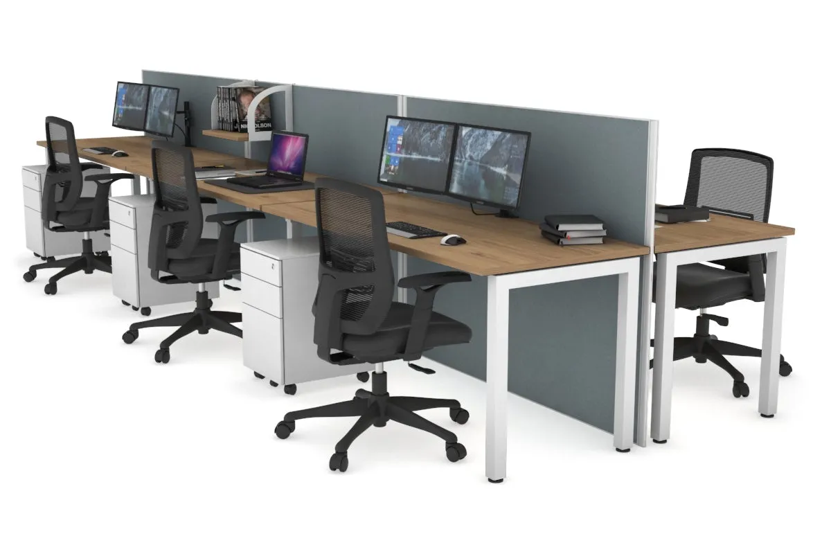 Horizon Quadro 6p Bench Square Legs Office Workstation [1800L x 700W]