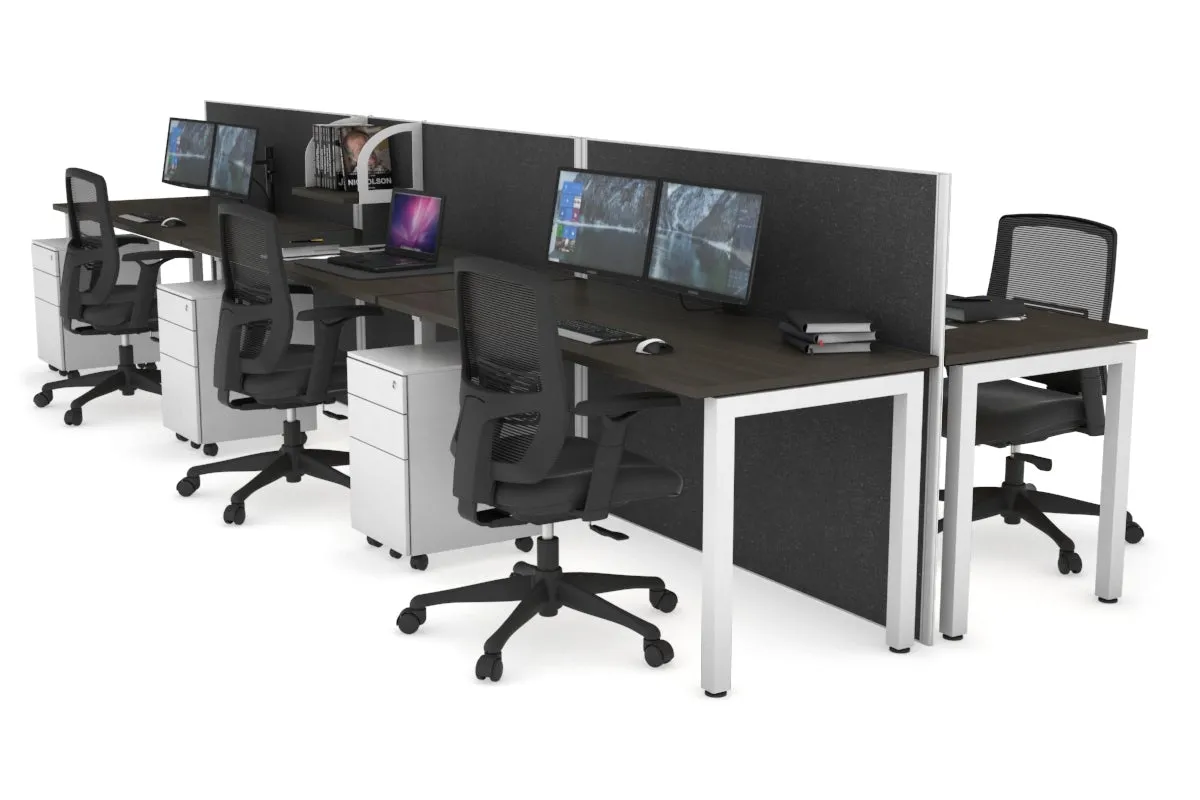 Horizon Quadro 6p Bench Square Legs Office Workstation [1800L x 700W]