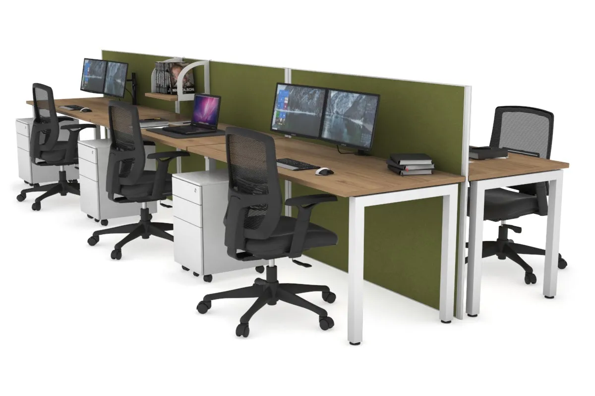 Horizon Quadro 6p Bench Square Legs Office Workstation [1800L x 700W]