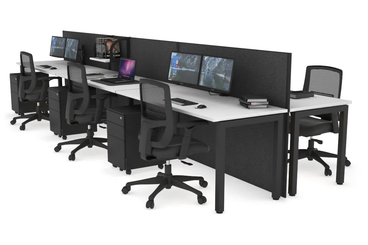 Horizon Quadro 6p Bench Square Legs Office Workstation [1800L x 700W]