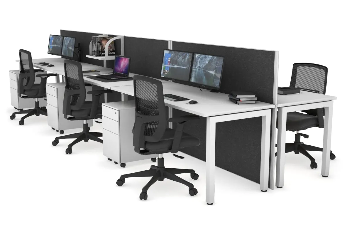 Horizon Quadro 6p Bench Square Legs Office Workstation [1800L x 700W]