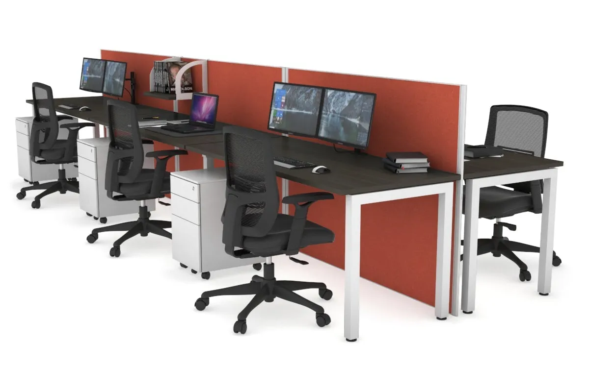 Horizon Quadro 6p Bench Square Legs Office Workstation [1800L x 700W]