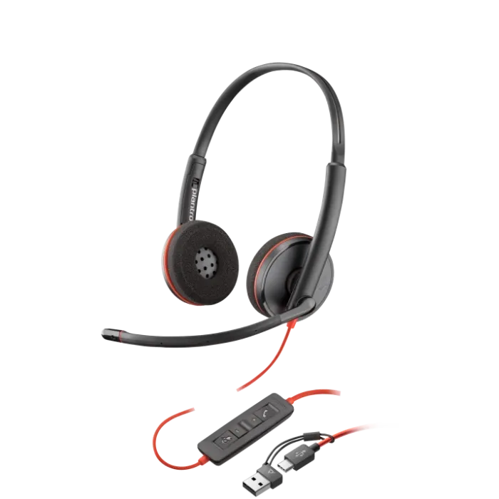 HP Poly Blackwire 3220 Duo USB-A & USB-C  Headset – 8X2J9A6
