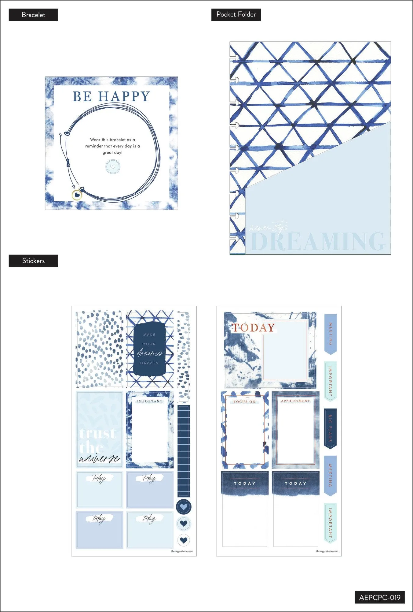 Indigo Tie Dye Classic Planner Companion