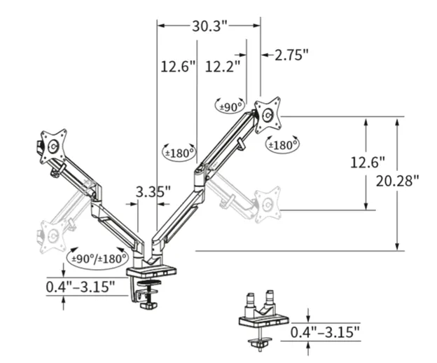 JIBE Dual Articulating Monitor Arm
