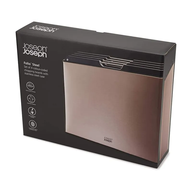 Joseph Joseph Folio Chopping Board Steel Rose Gold