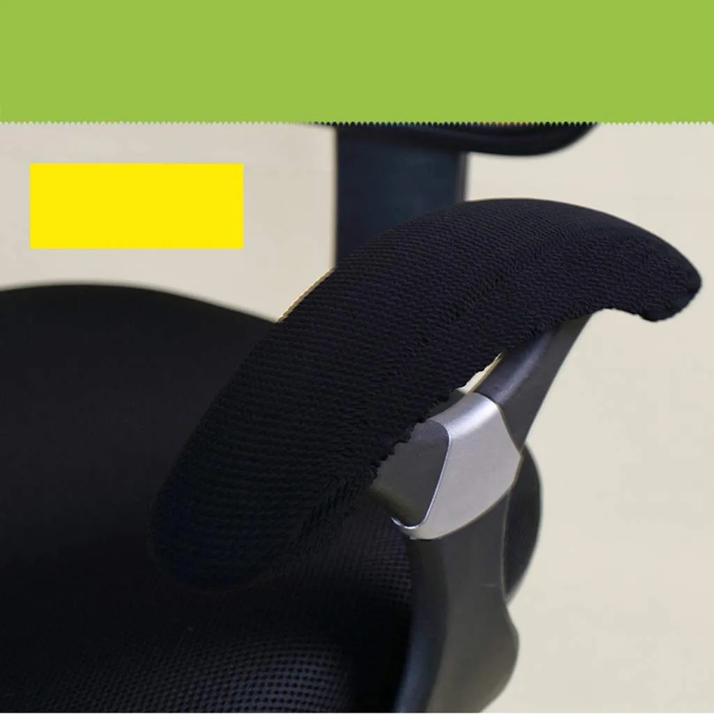 Kawn® 1 Pair Stretch Chair Armrest Covers Desk Chair Arm Slip-Cover Black ,Polyester