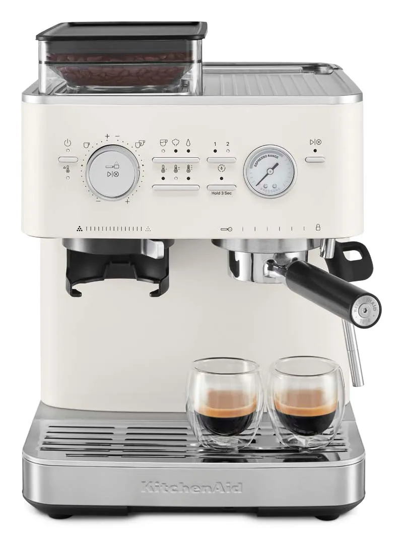 KitchenAid Semi Automatic Espresso Machine with Burr Grinder Porcelain