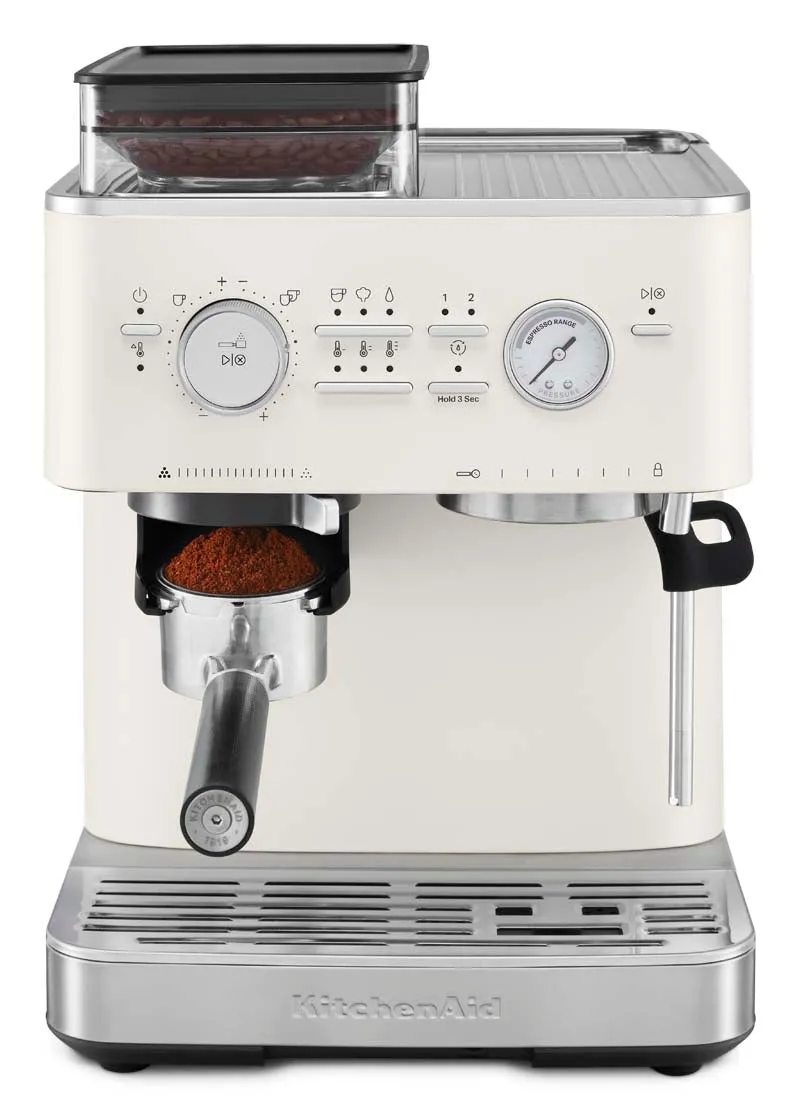 KitchenAid Semi Automatic Espresso Machine with Burr Grinder Porcelain