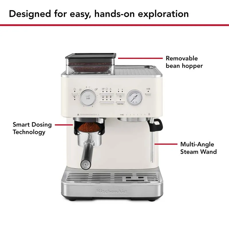 KitchenAid Semi Automatic Espresso Machine with Burr Grinder Porcelain