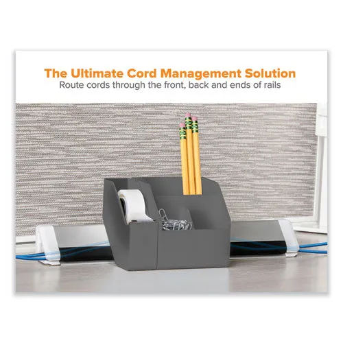 Konnect Desk Organizer And Cable Management 14-piece Kit, Plastic, Gray