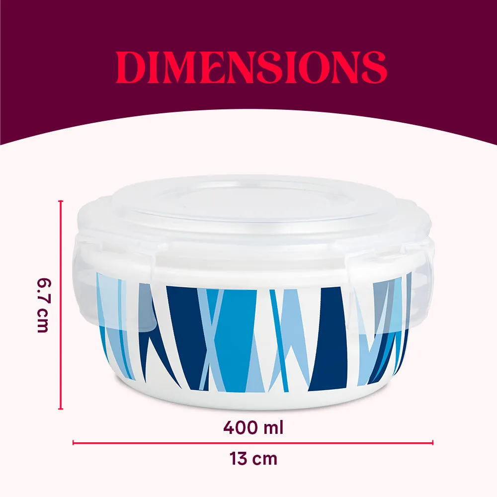 Larah By Borosil Geo Blue Klip N Store Storage Container