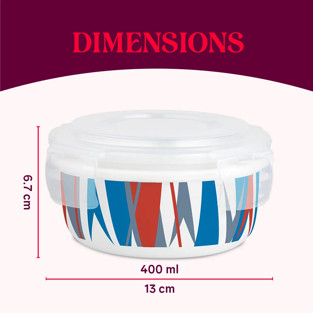Larah By Borosil Geo Orange Klip N Store Storage Container