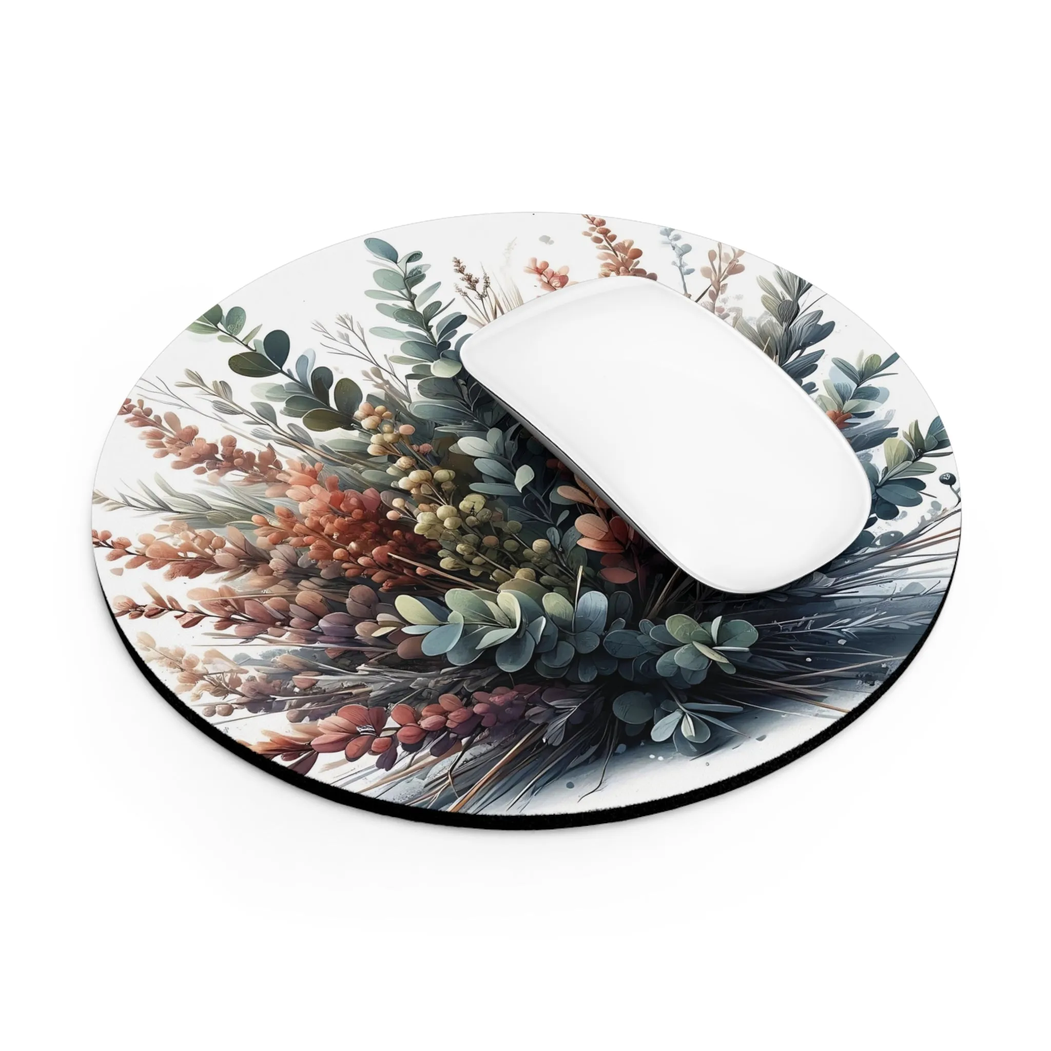 Leafy plants in pastel tones Mouse Pad