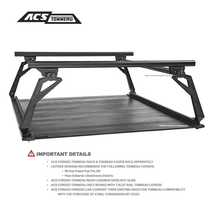 Leitner Designs ACS Forged Tonneau - Rails Only - For Ford