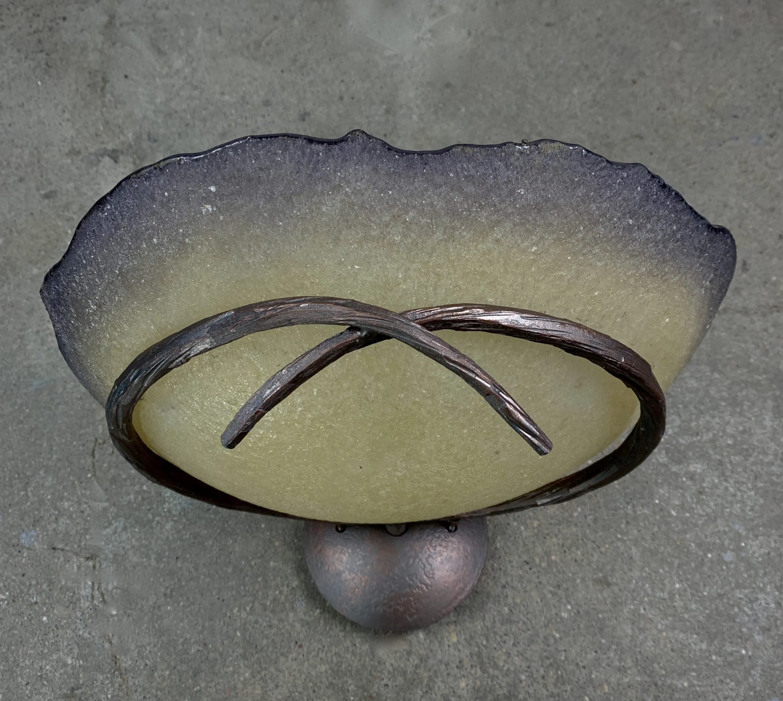 Lightspann Illumination Wall Sconce Light, Blown Glass, Copper