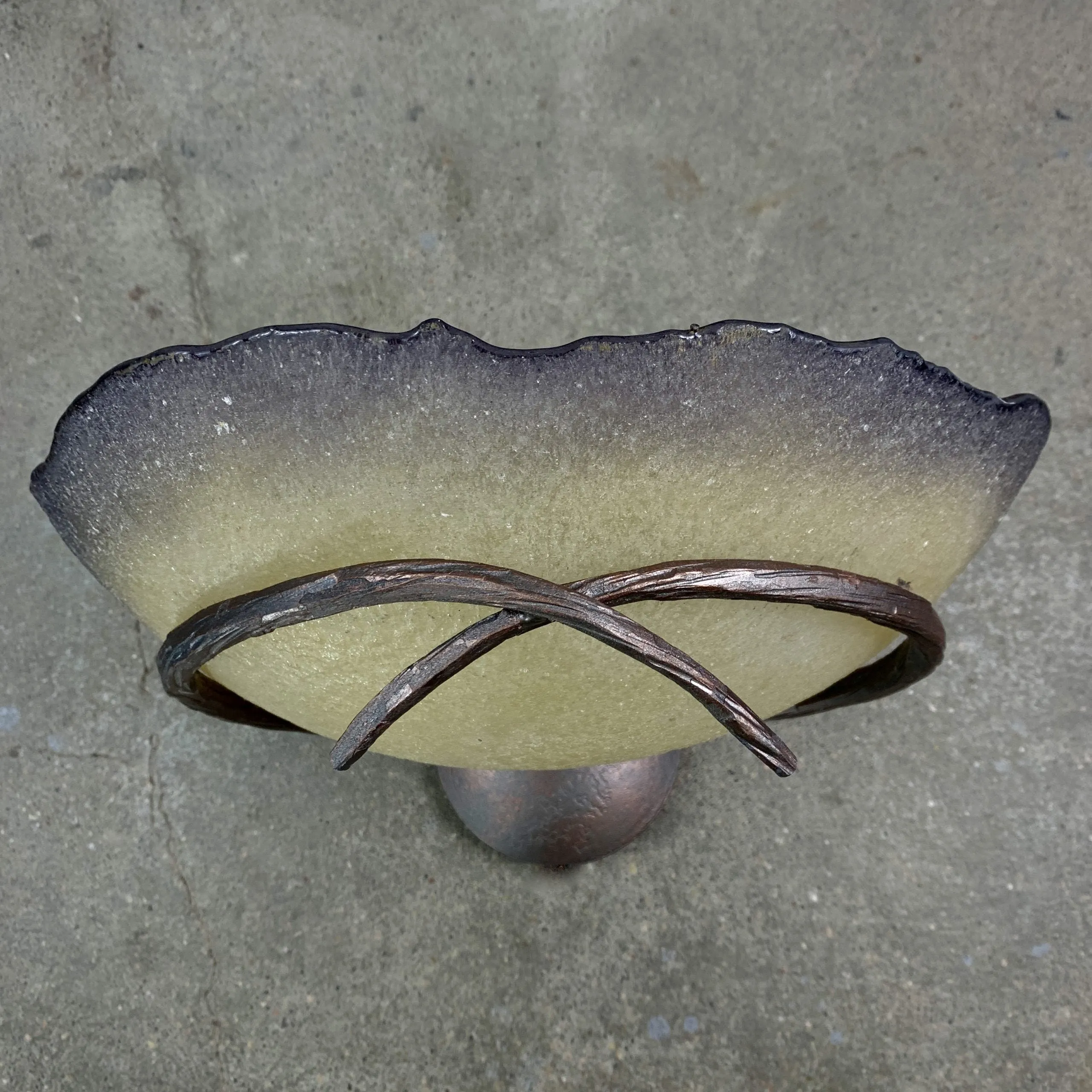 Lightspann Illumination Wall Sconce Light, Blown Glass, Copper