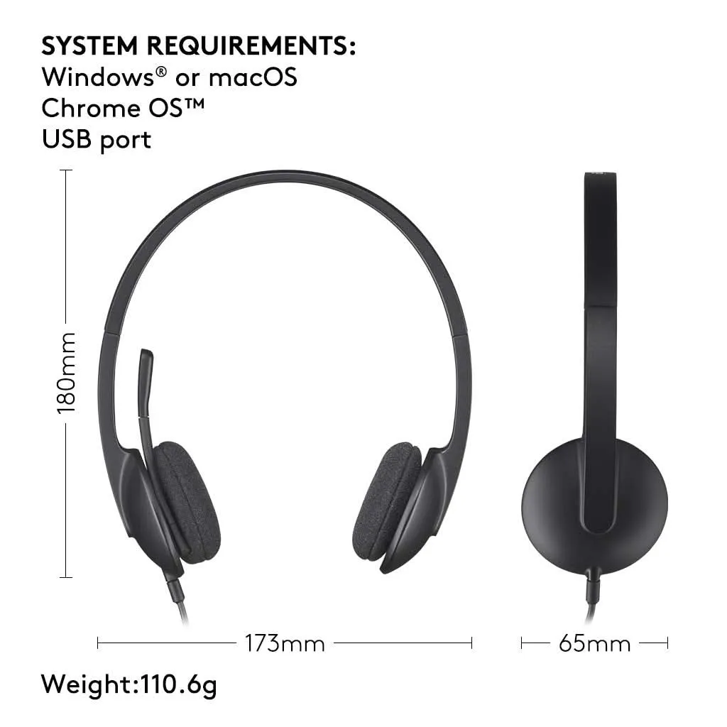 LOGITECH H340 USB WIRED HEADPHONE